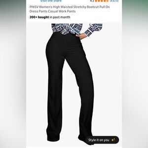 PINSV Women's High Waisted Stretchy Bootcut Pull On Work Pants | Size XL